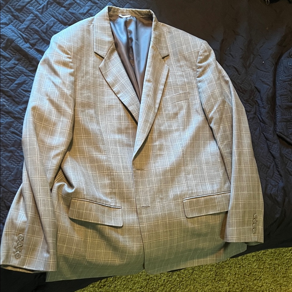 Men's Gray Plaid Blazer